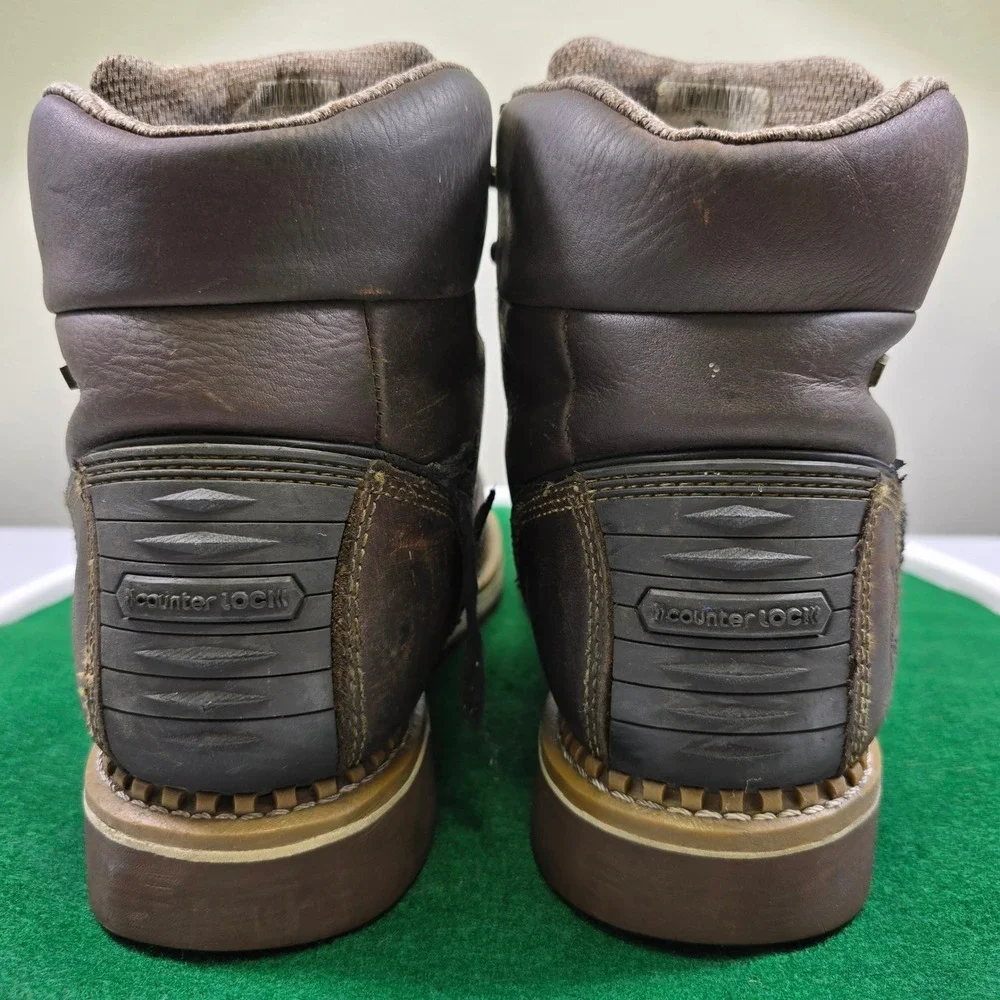 Georgia Steel Toe Work Boots Men's 13M Brown Leather Waterproof Wedge ST‎ WP